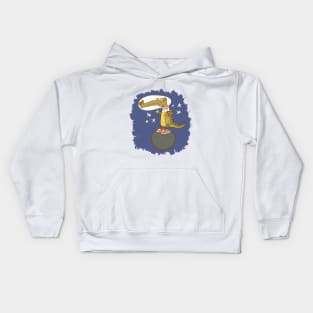 astronaut crocodile cartoon Kids Hoodie